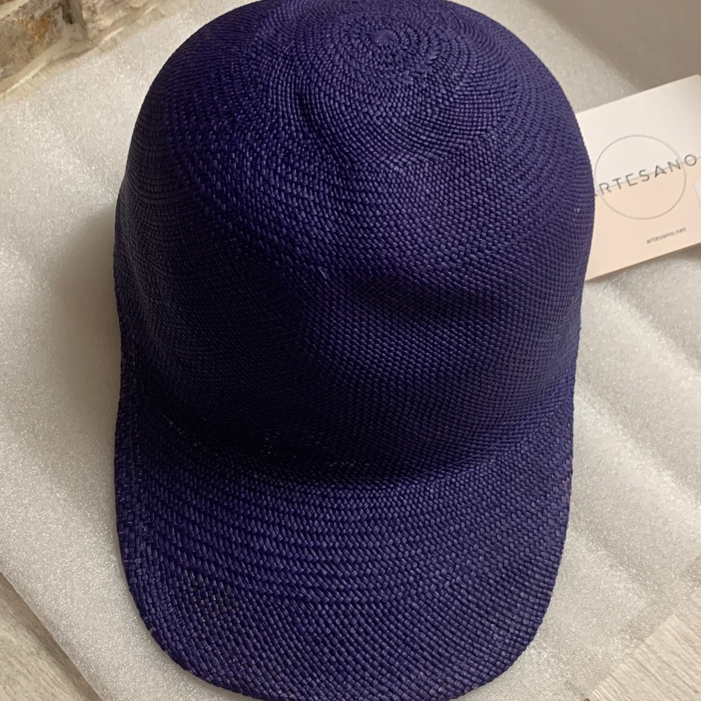 Artesano Deep Purple Woven Straw Baseball Cap